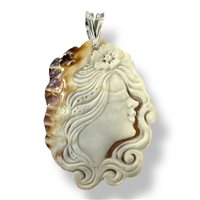 Pendant Mandile 1922 Woman Cammei  in Silver Conchiglia 2MCICM173